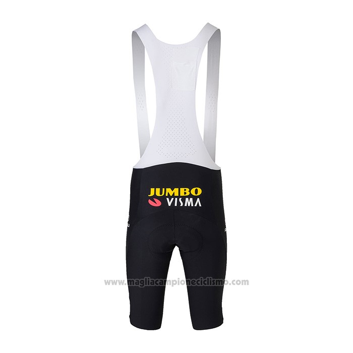 2022 Abbigliamento Ciclismo Jumbo Visma Nero Giallo Manica Corta e Salopette